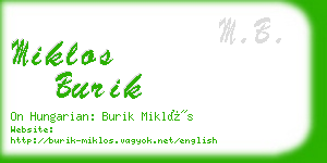 miklos burik business card